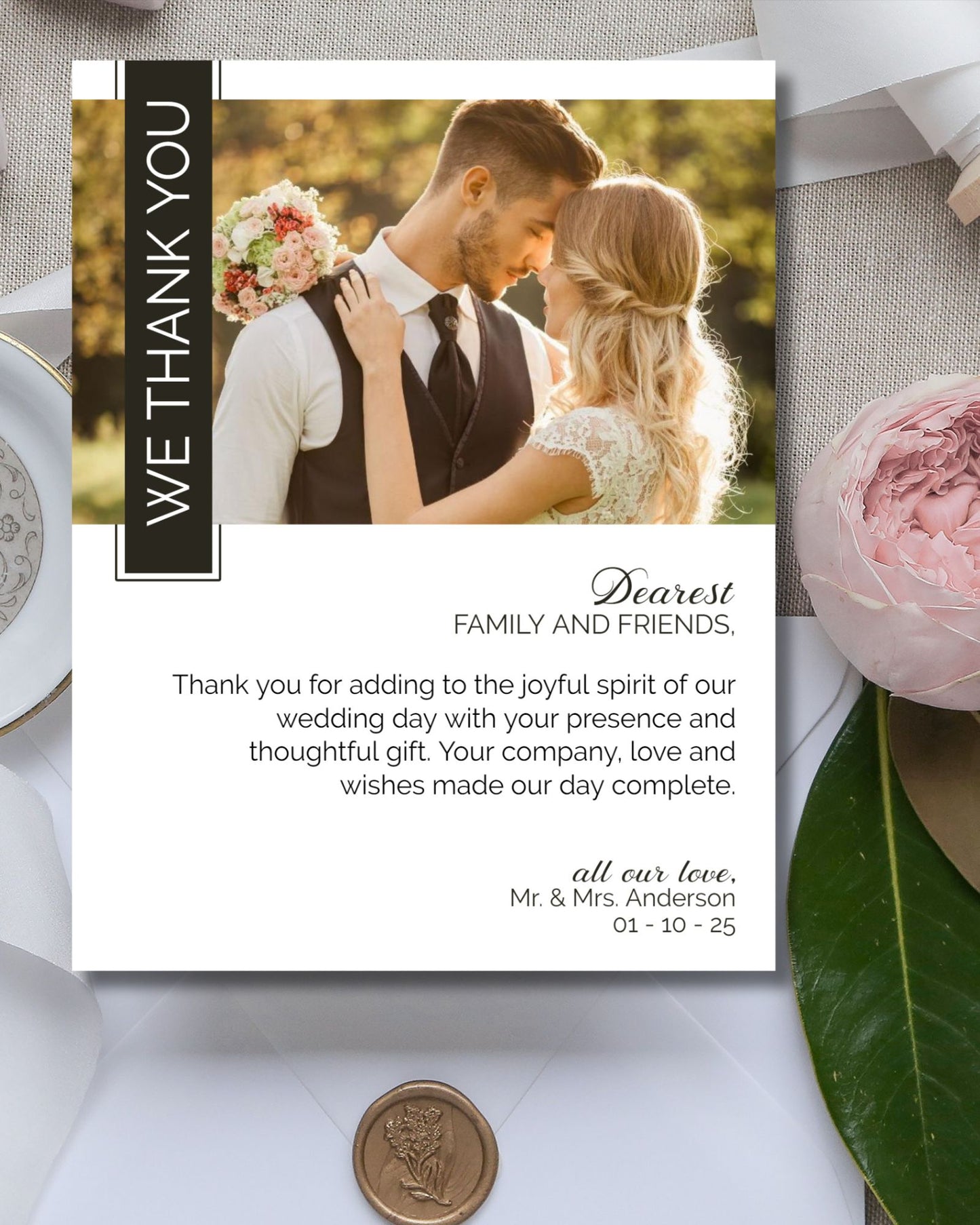 Wedding Set Templates, Modern Wedding Set, Photo Wedding Suite - 5 Editable Templates