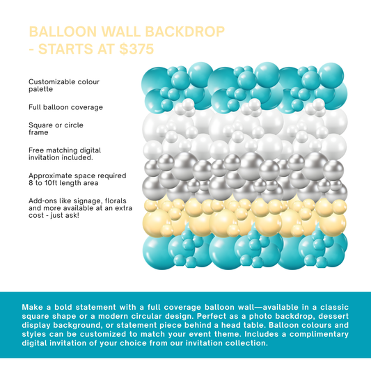 Balloon Wall Backdrop - Starts at  $375