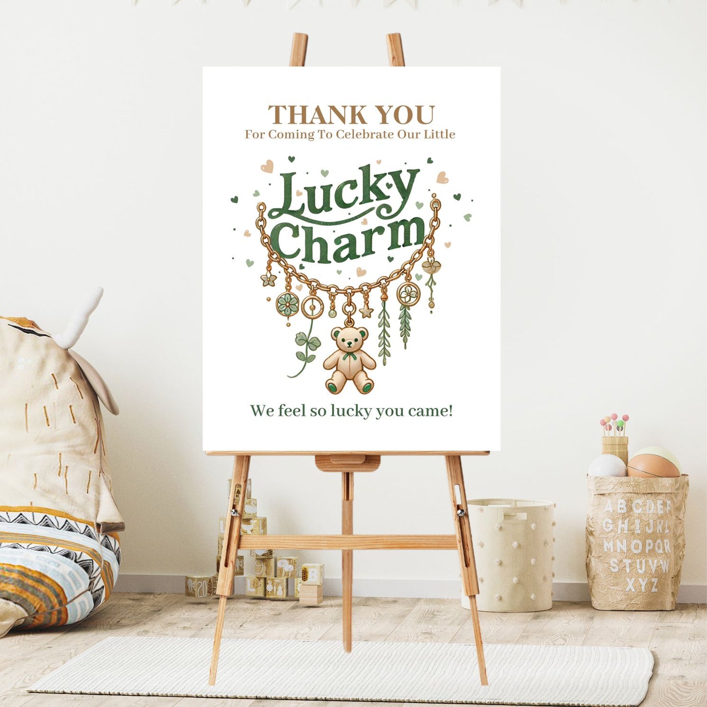 Lucky Charm Bracelet Baby Shower Printable Bundle – Instant Download