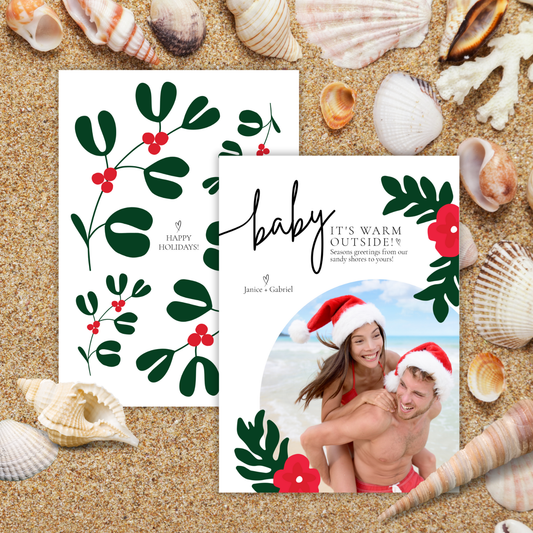 Baby It's Warm Outside Christmas Photo Card