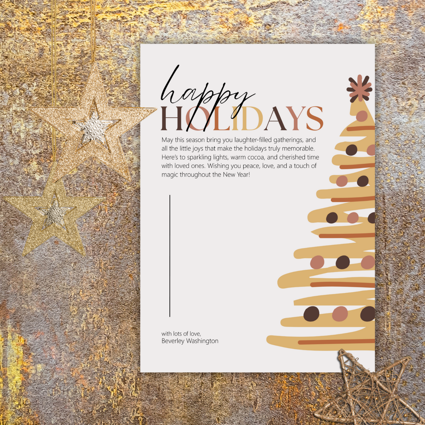 Happy Holidays Contemporary Christmas Card