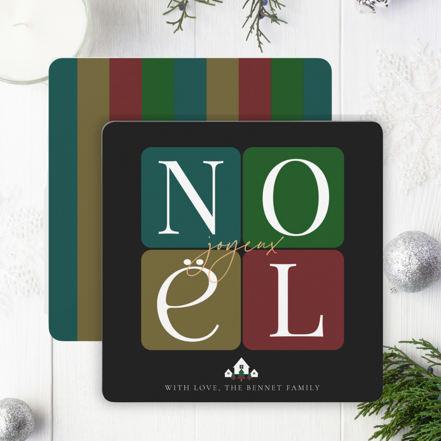 Joyeux Noel Square Christmas Card