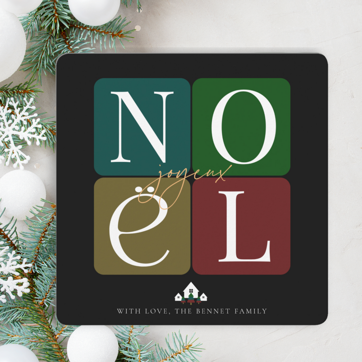 Joyeux Noel Square Christmas Card