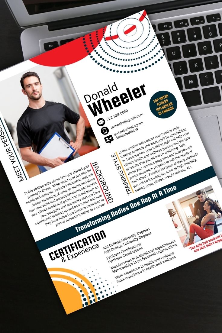 Meet The Trainer/Coach, Meet The Teacher Template,  Yoga Trainer Bio, Editable Template