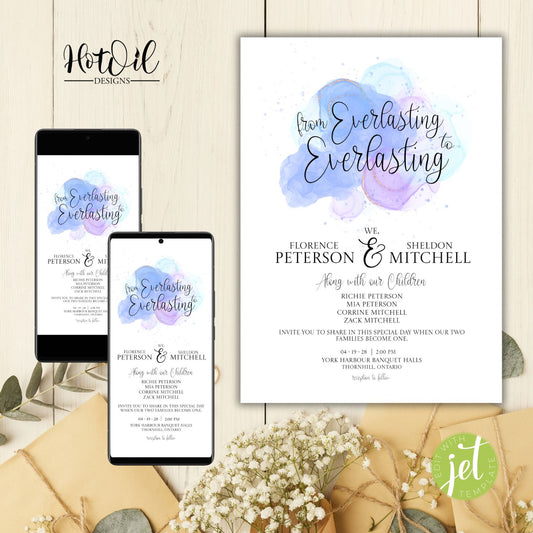 From Everlasting Wedding Invitation Template, Family Wedding, Editable Template