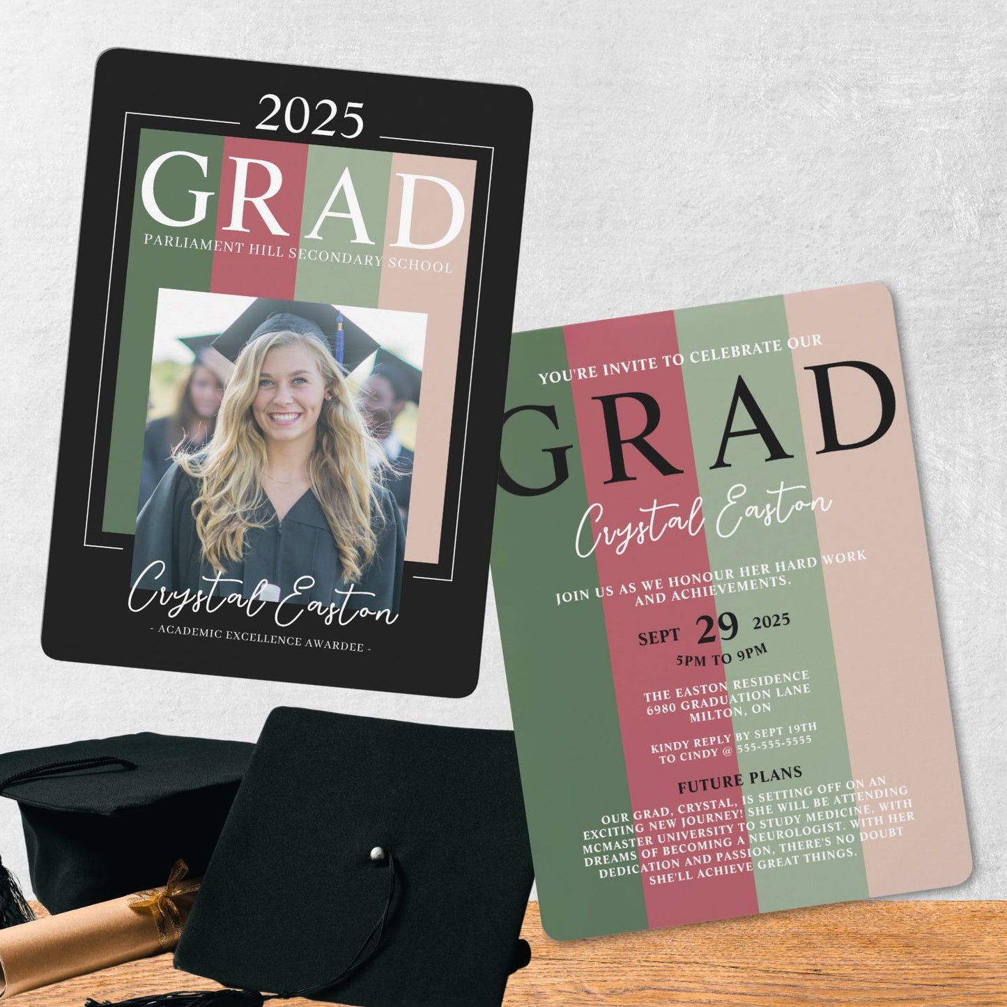 Contemporary Multicoloured Grad Party Invitation