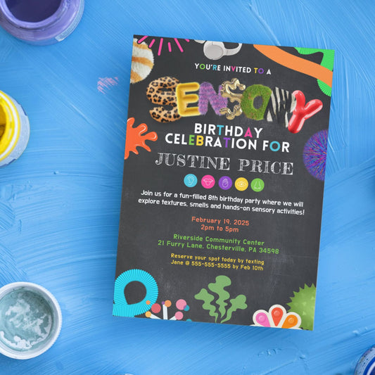 Sensory Birthday Celebration Invitation