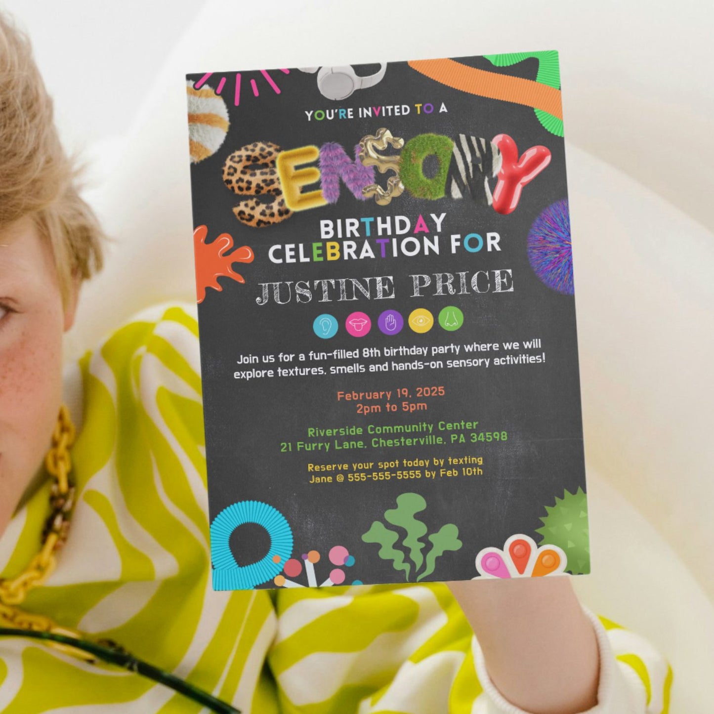 Sensory Birthday Celebration Invitation