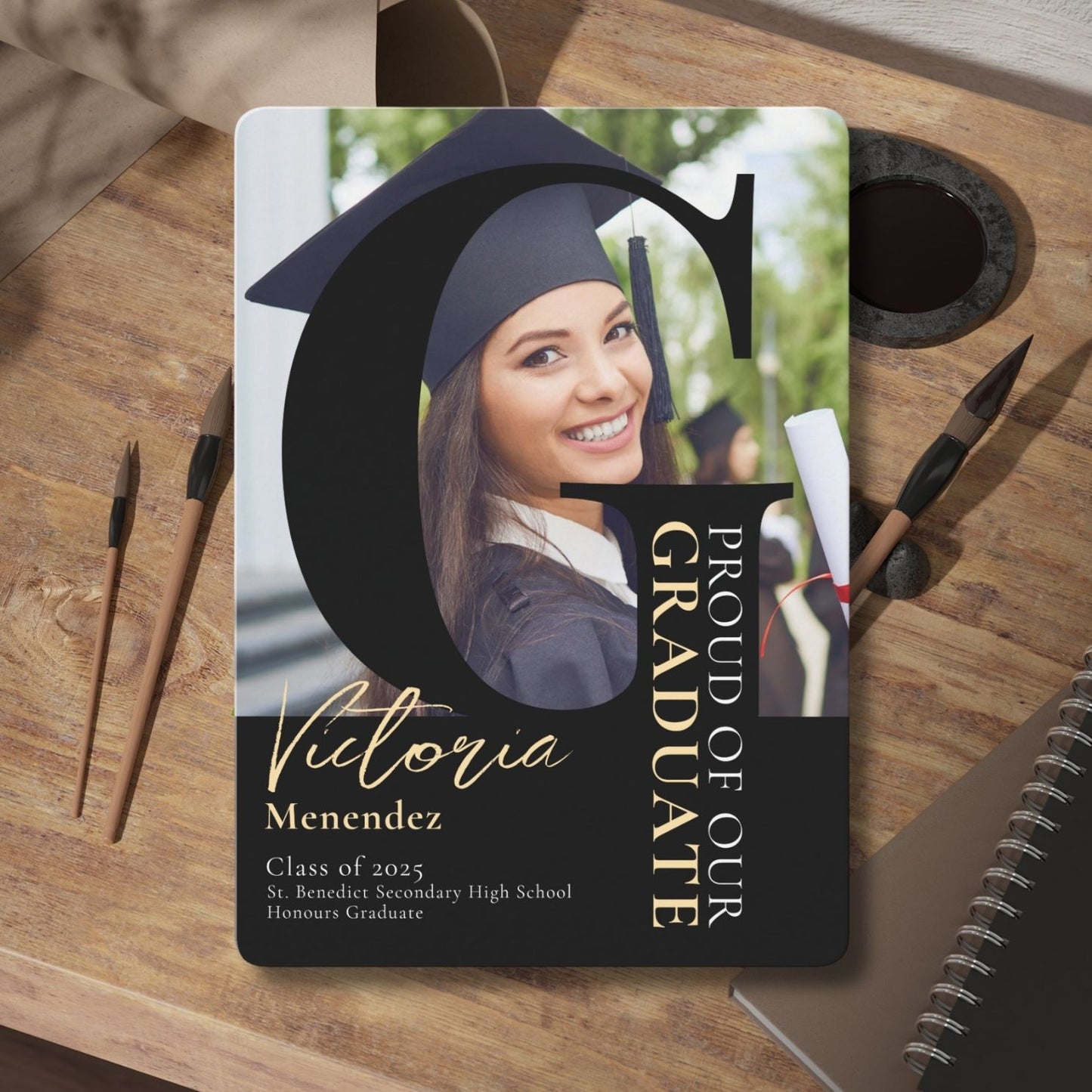 Big 'G' Graduation Party Photo Invitation – Hot Oil Designs