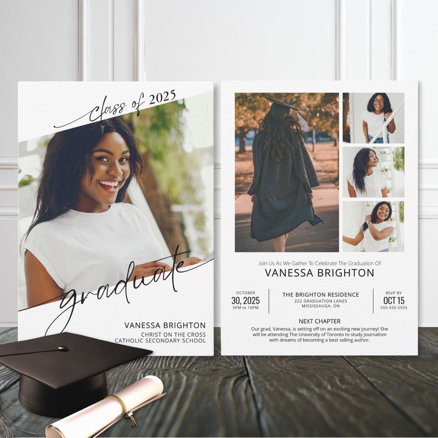 Minimalist Graduation Photo Party Invitation