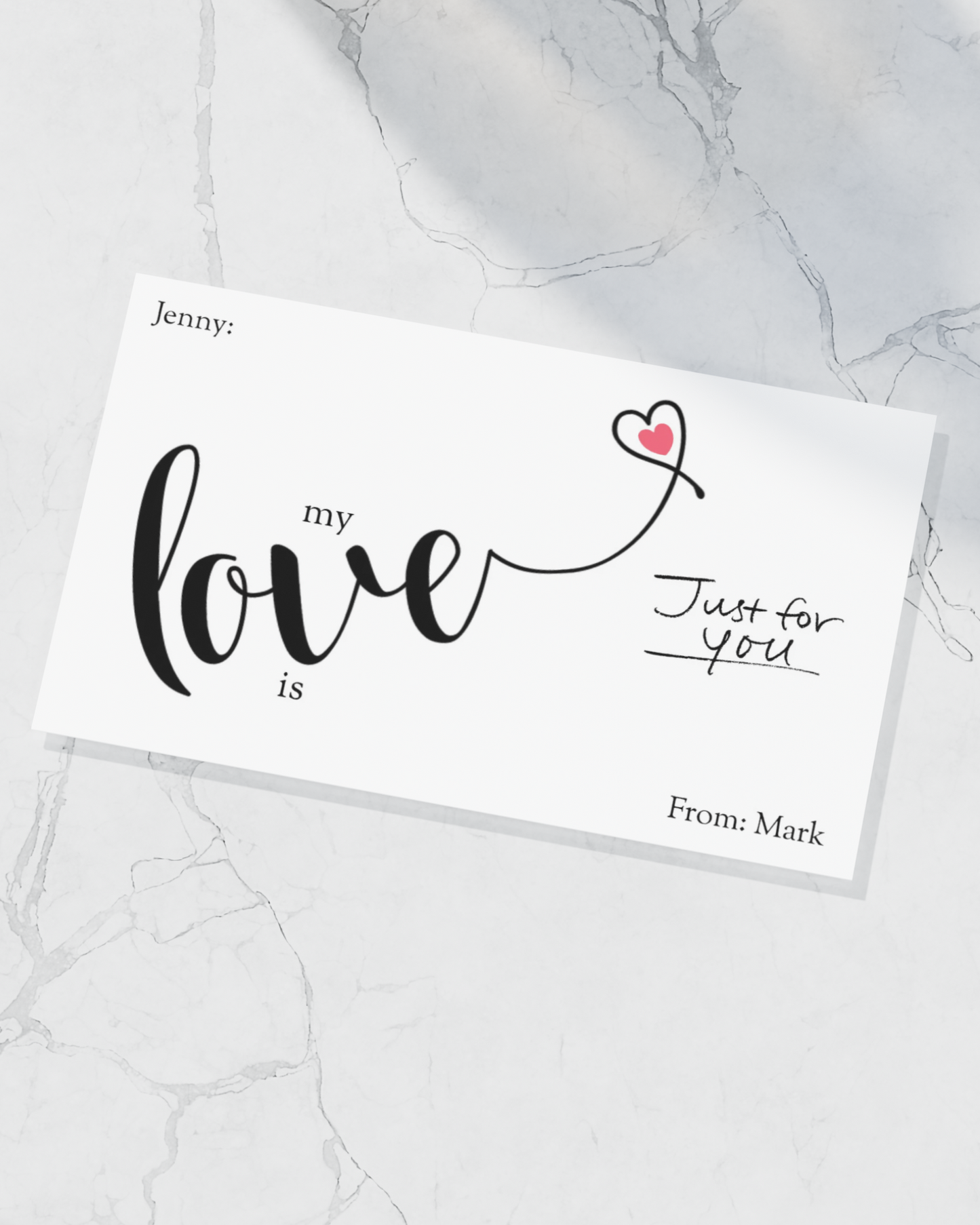 Love Note Card, Relationship Card, Dating Card Template