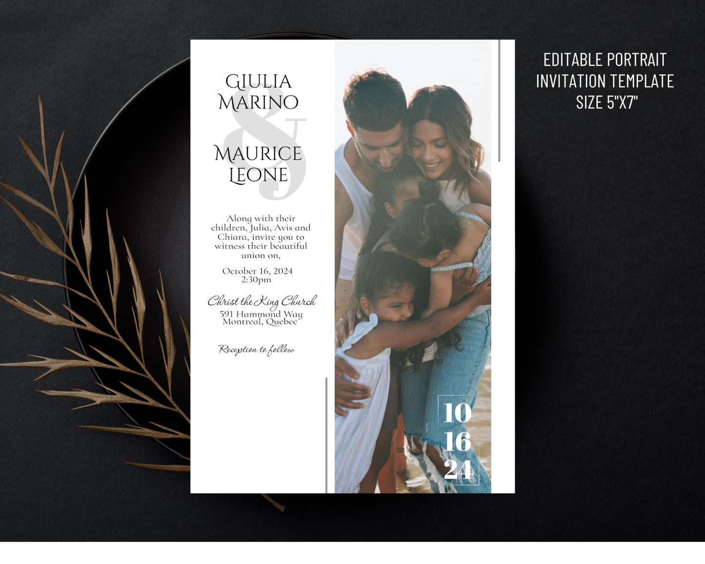 Wedding Invitation, Family Wedding Invitation - Editable Templates