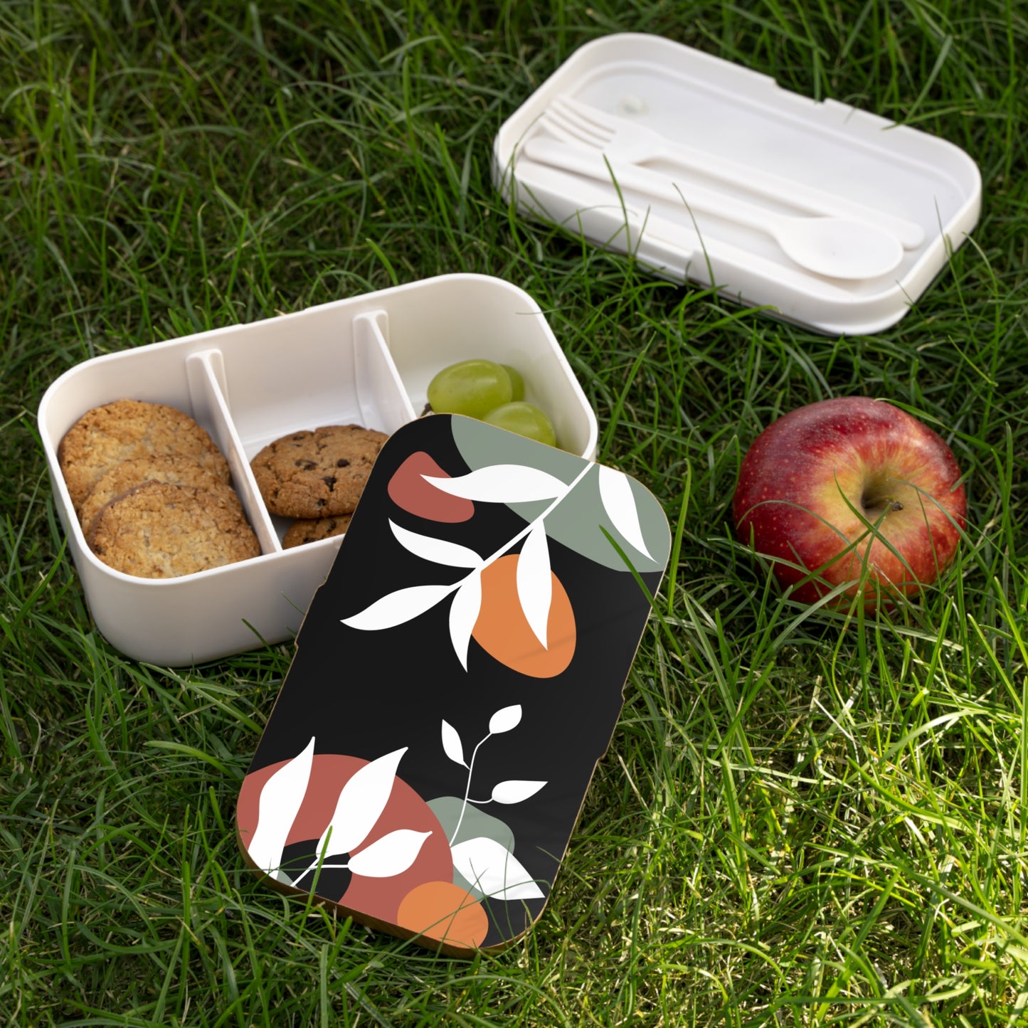 White Leaves Japandi Bento Lunch Box