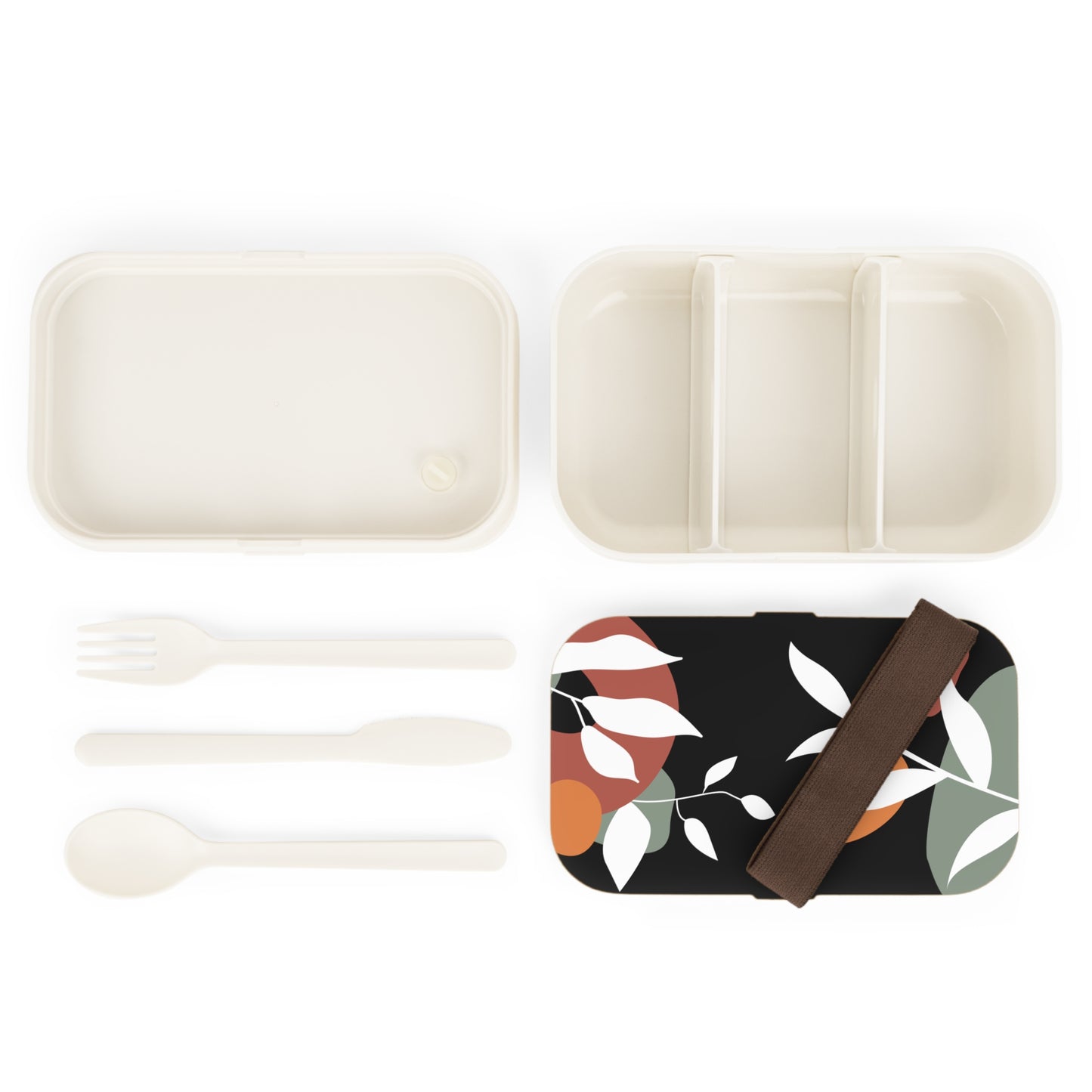 White Leaves Japandi Bento Lunch Box