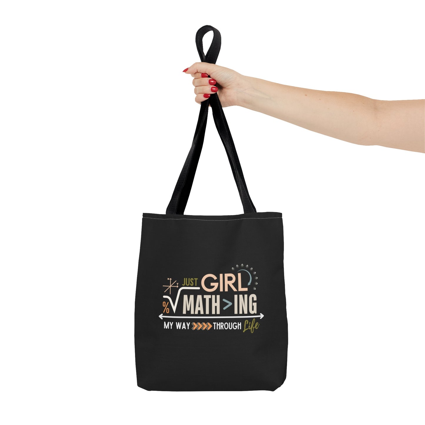 Girl Math-ing My Way Through Life Black Tote Bag