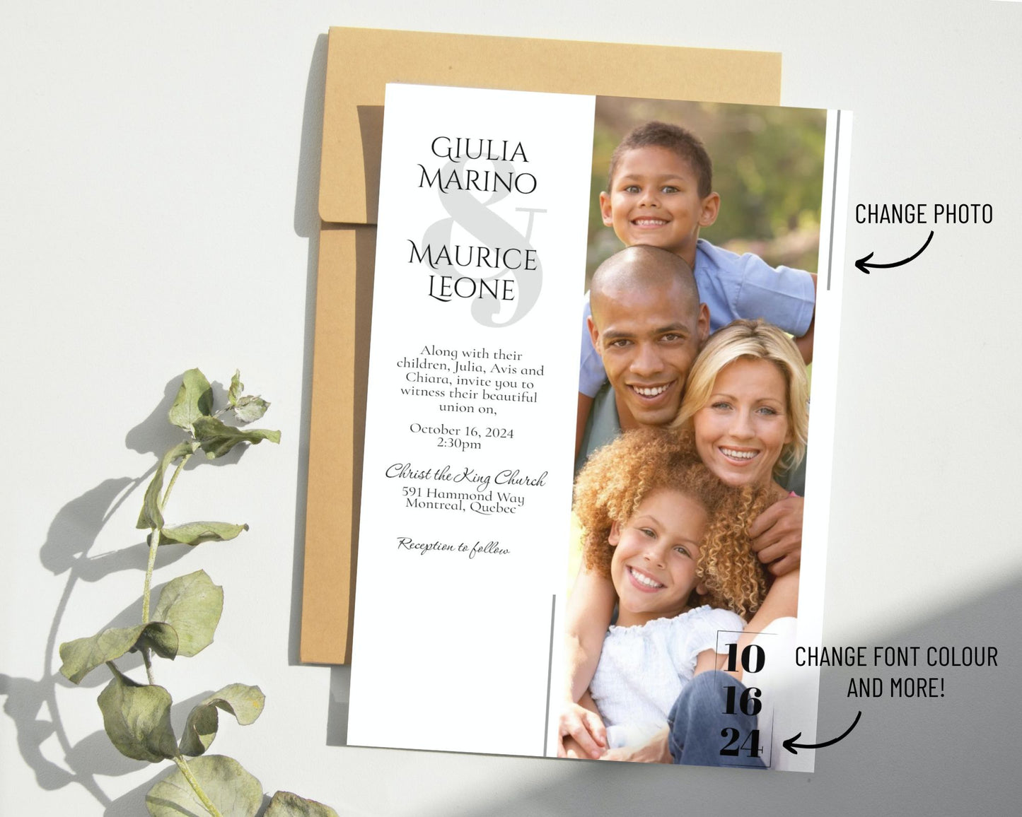 Wedding Invitation, Family Wedding Invitation - Editable Templates