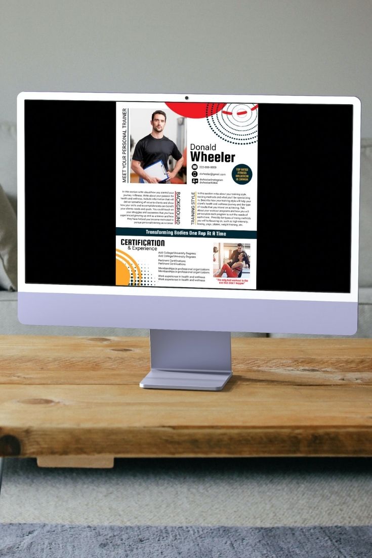 Meet The Trainer/Coach, Meet The Teacher Template,  Yoga Trainer Bio, Editable Template