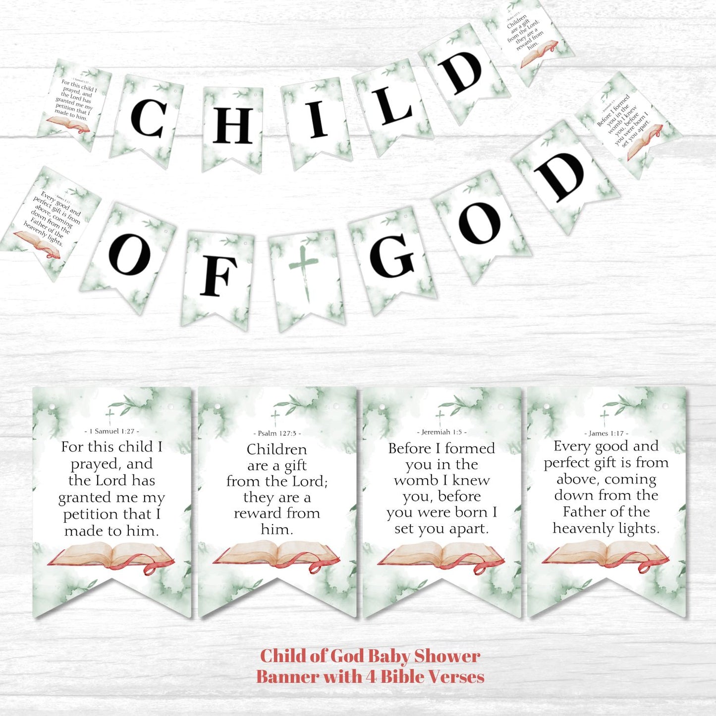 A Child Of God Is On The Way Baby Shower Printable Bundle – Instant Download