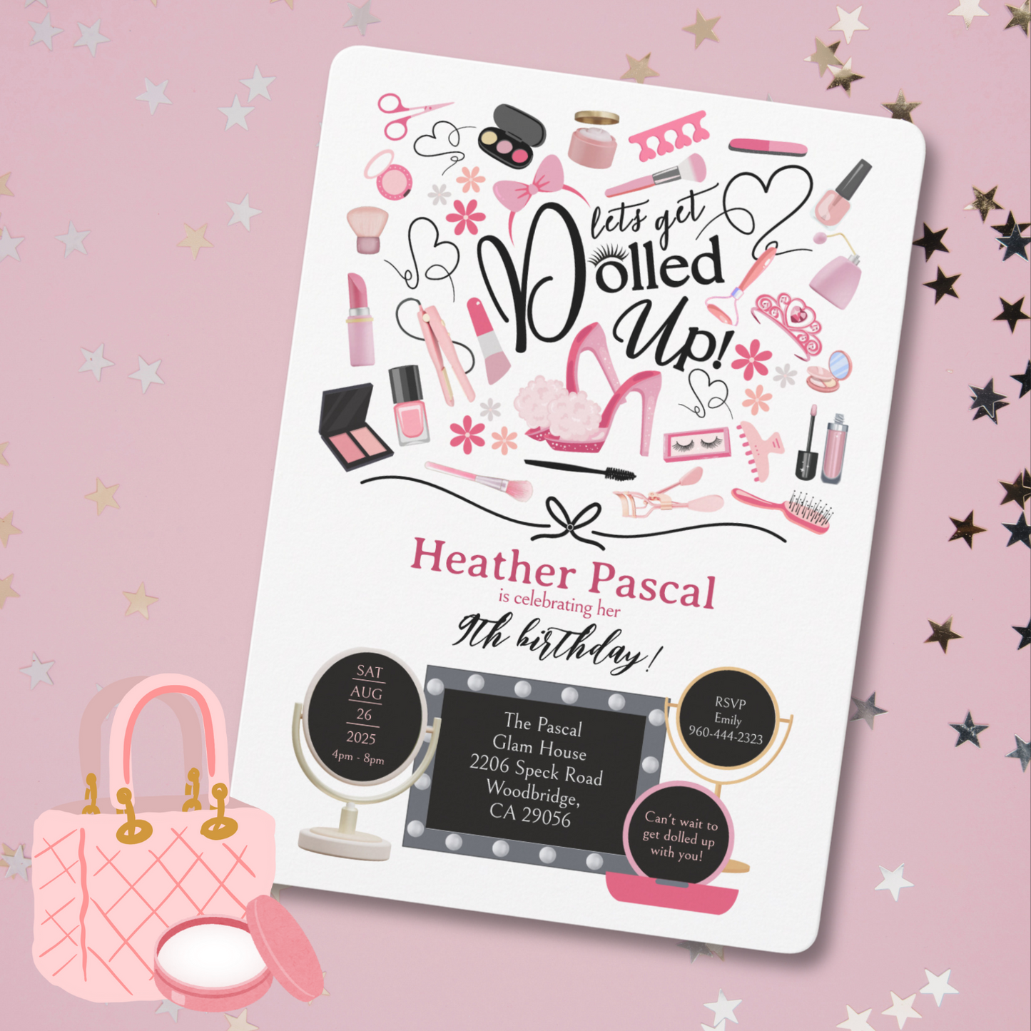 Let's Get Dolled Up Birthday Invitation