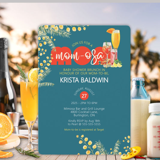 Mom-osa Baby Shower Brunch Invitation