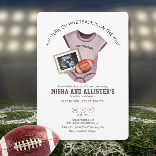 Future Quarterback Football Baby Shower Invitation