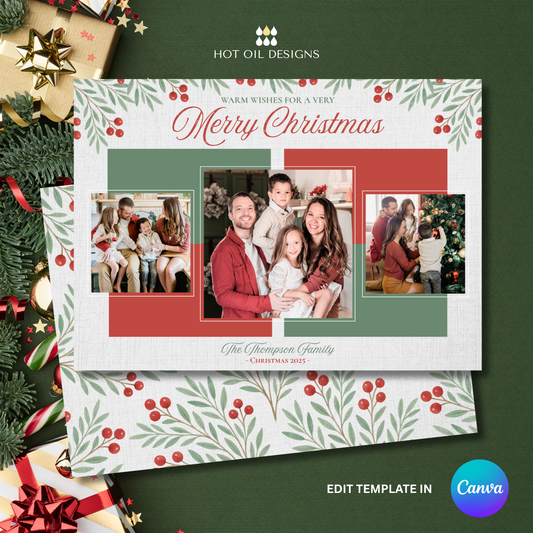 Warm Wishes Christmas Card Template