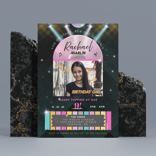 The Life Of A Birthday Girl Taylor Swift Theme Bday Invite Template