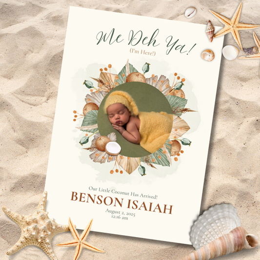 Me Deh Ya! (I'm Here!) Jamaican Birth Announcement