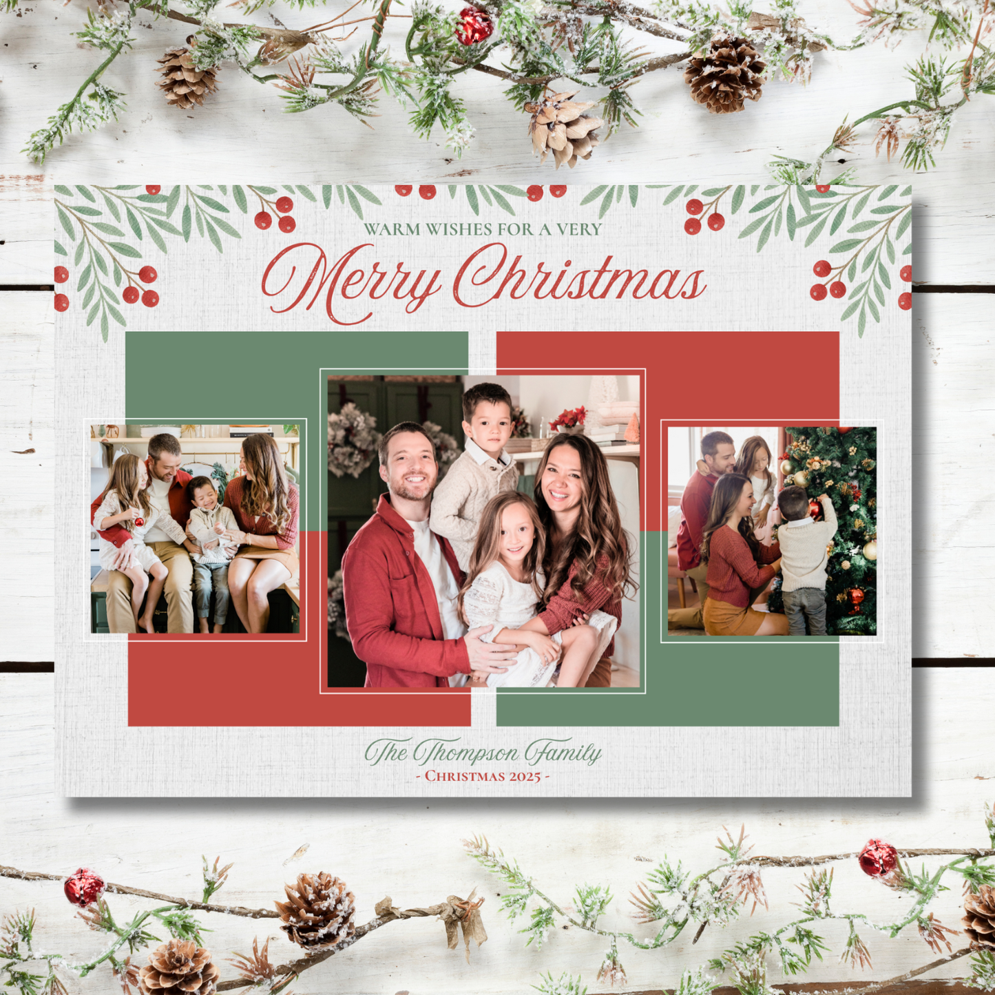 Warm Wishes Christmas Card Template