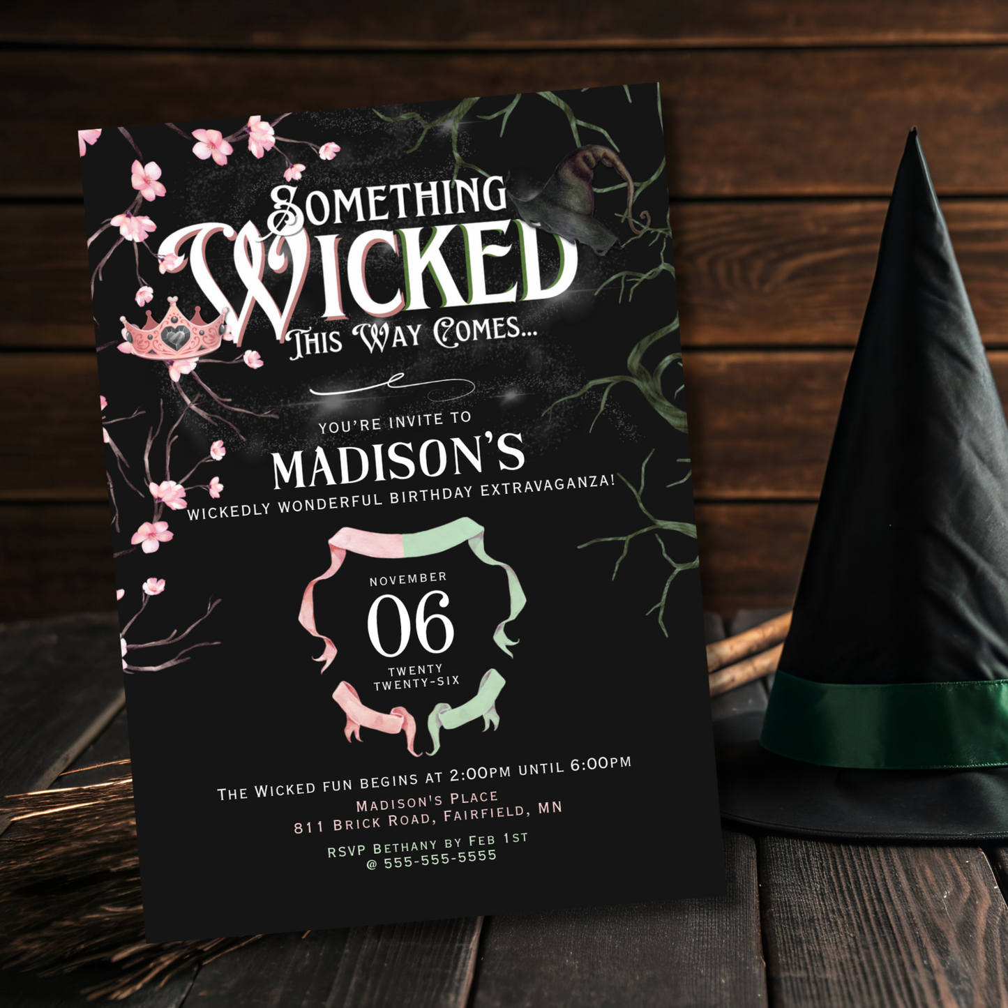 Wicked Theme Birthday Invitation
