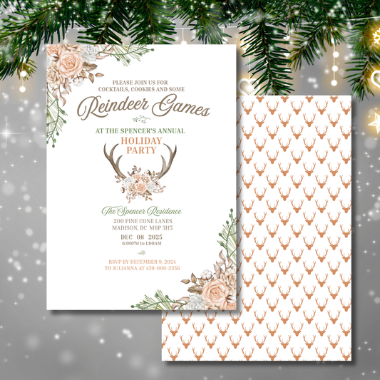 Reindeer Games Holiday Party Invitation Template