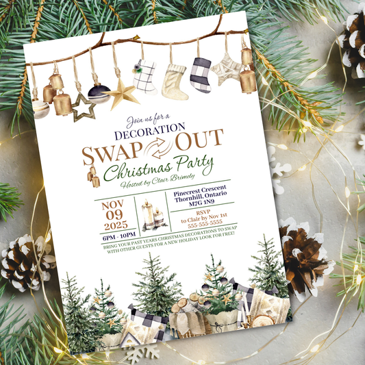 Decoration Swap Out Christmas Party Invitation Template