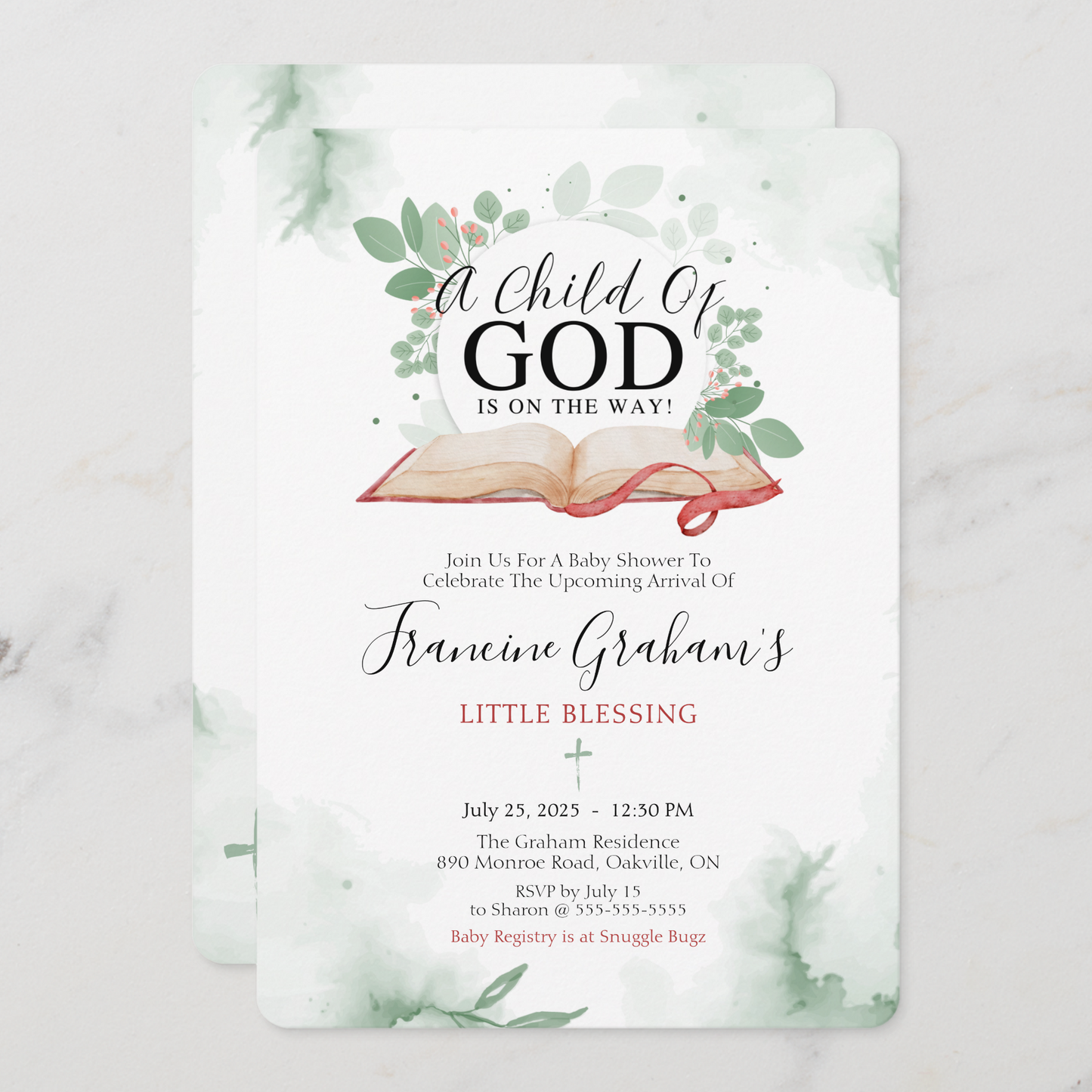 A Child Of God Baby SHower Invitation