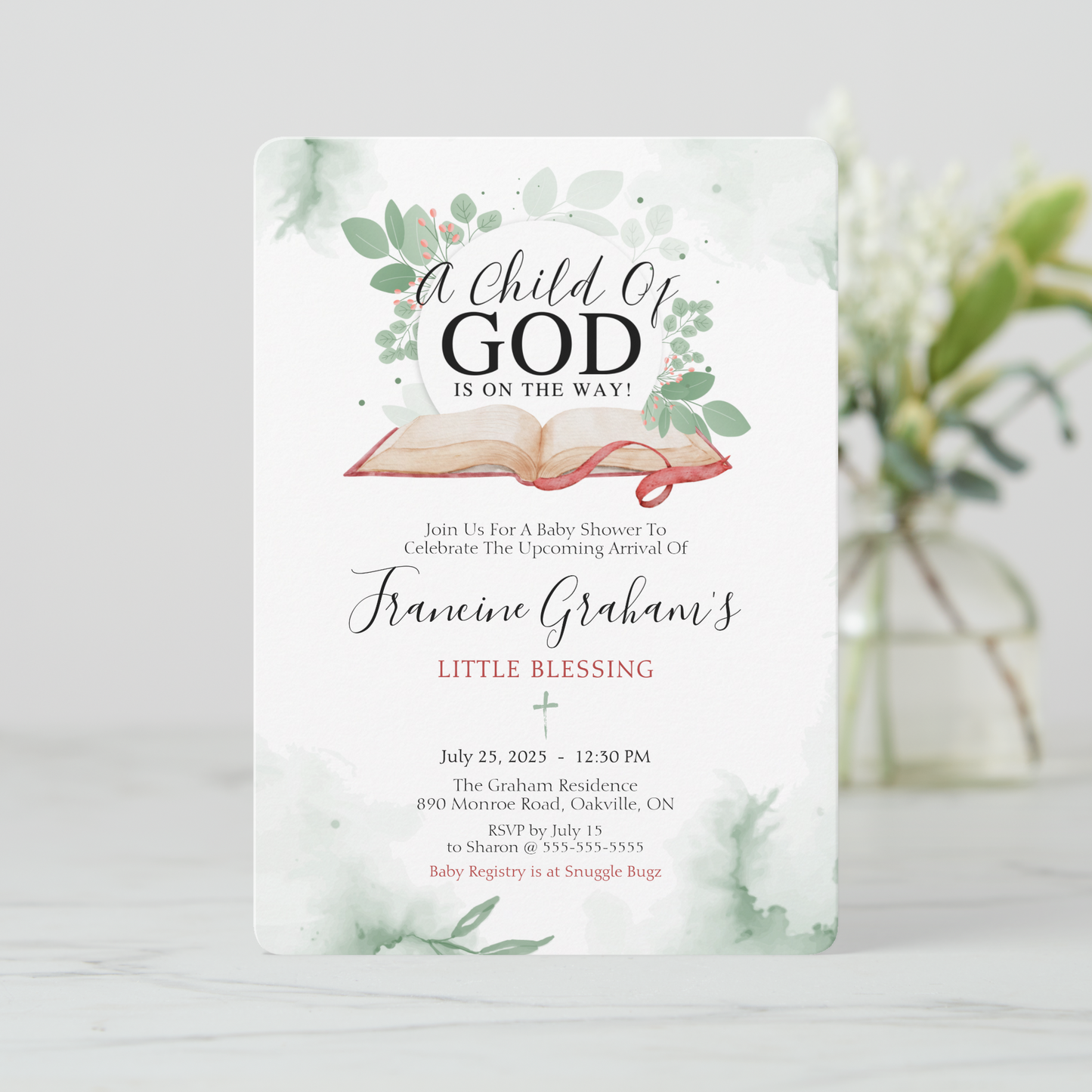 A Child Of God Baby SHower Invitation