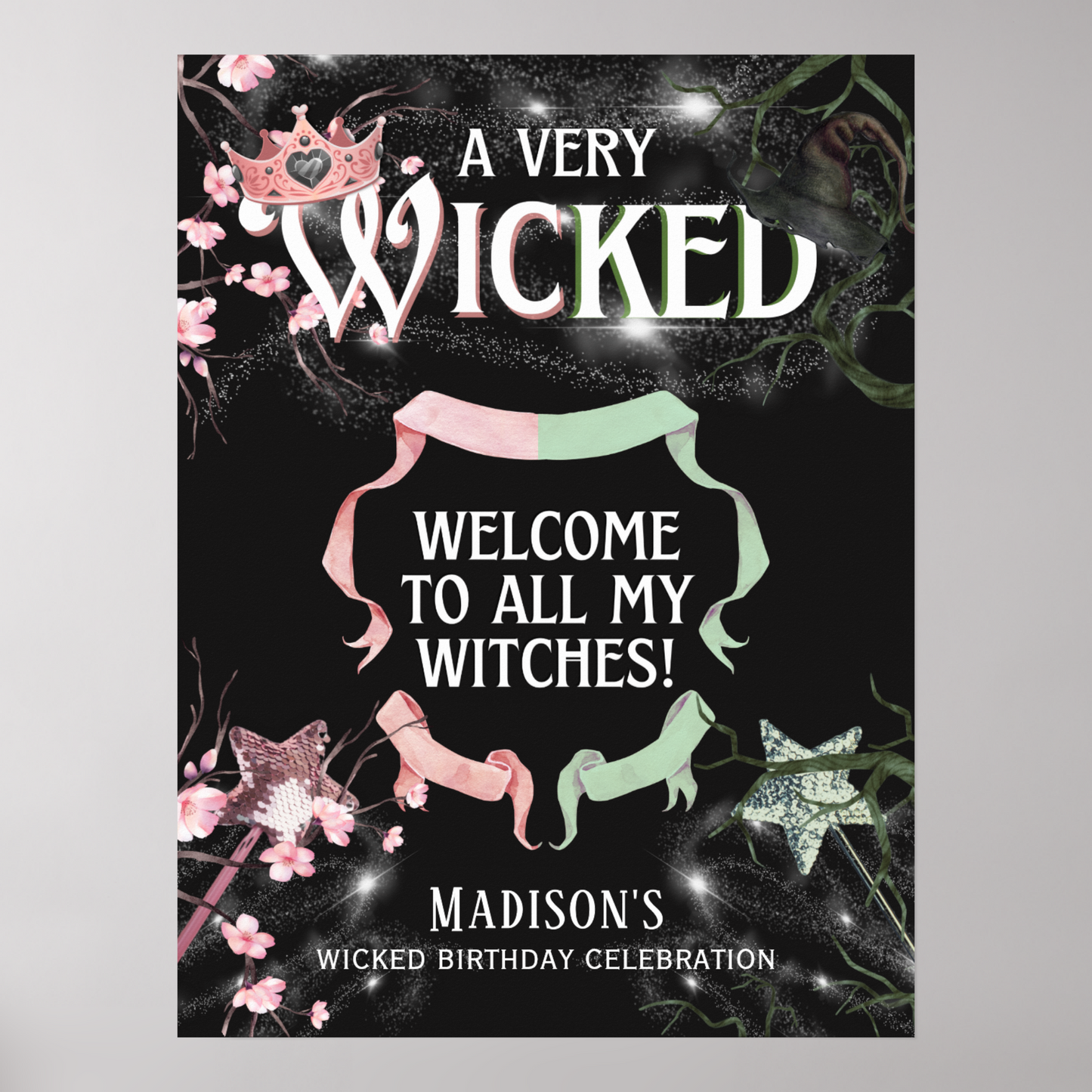 Wicked Theme Welcome Sign