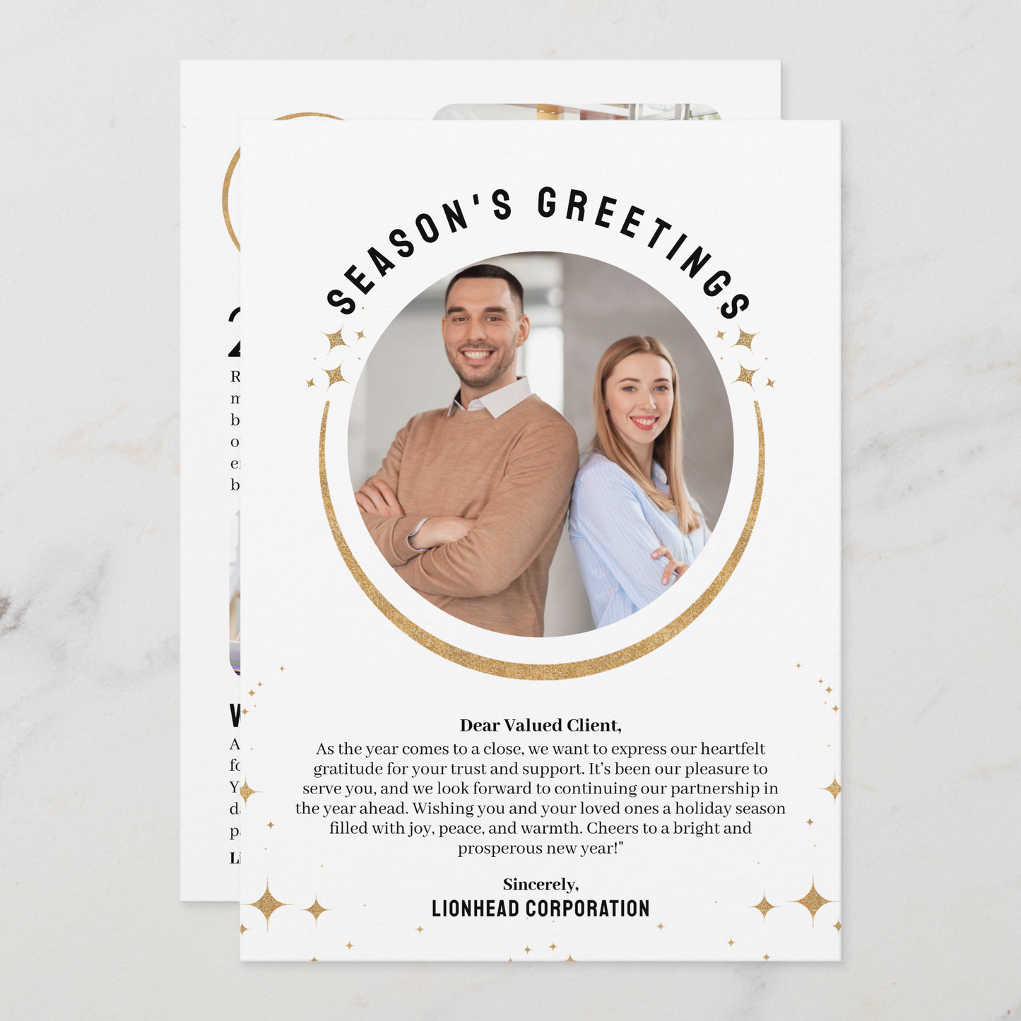 A Year In Review Business Christmas Card