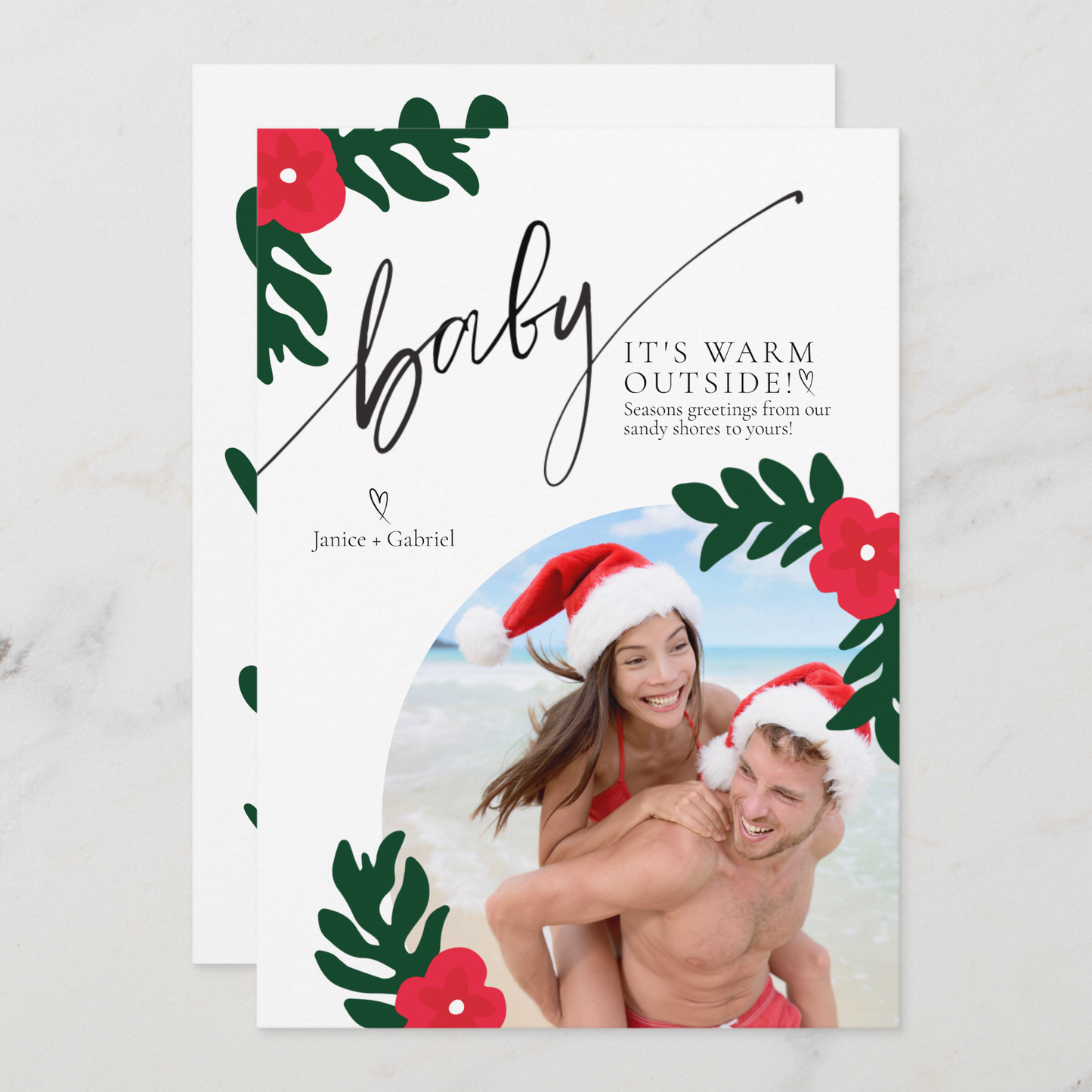 Baby It's Warm Outside Christmas Photo Card