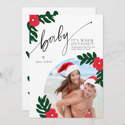 Baby It's Warm Outside Christmas Photo Card