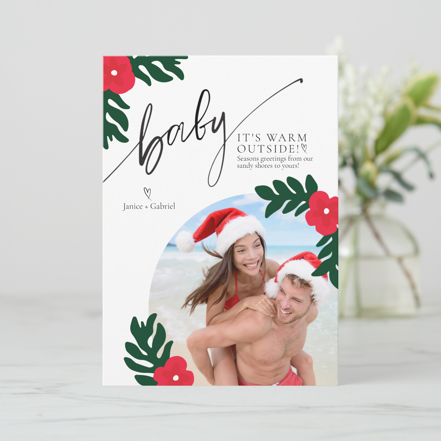 Baby It's Warm Outside Christmas Photo Card