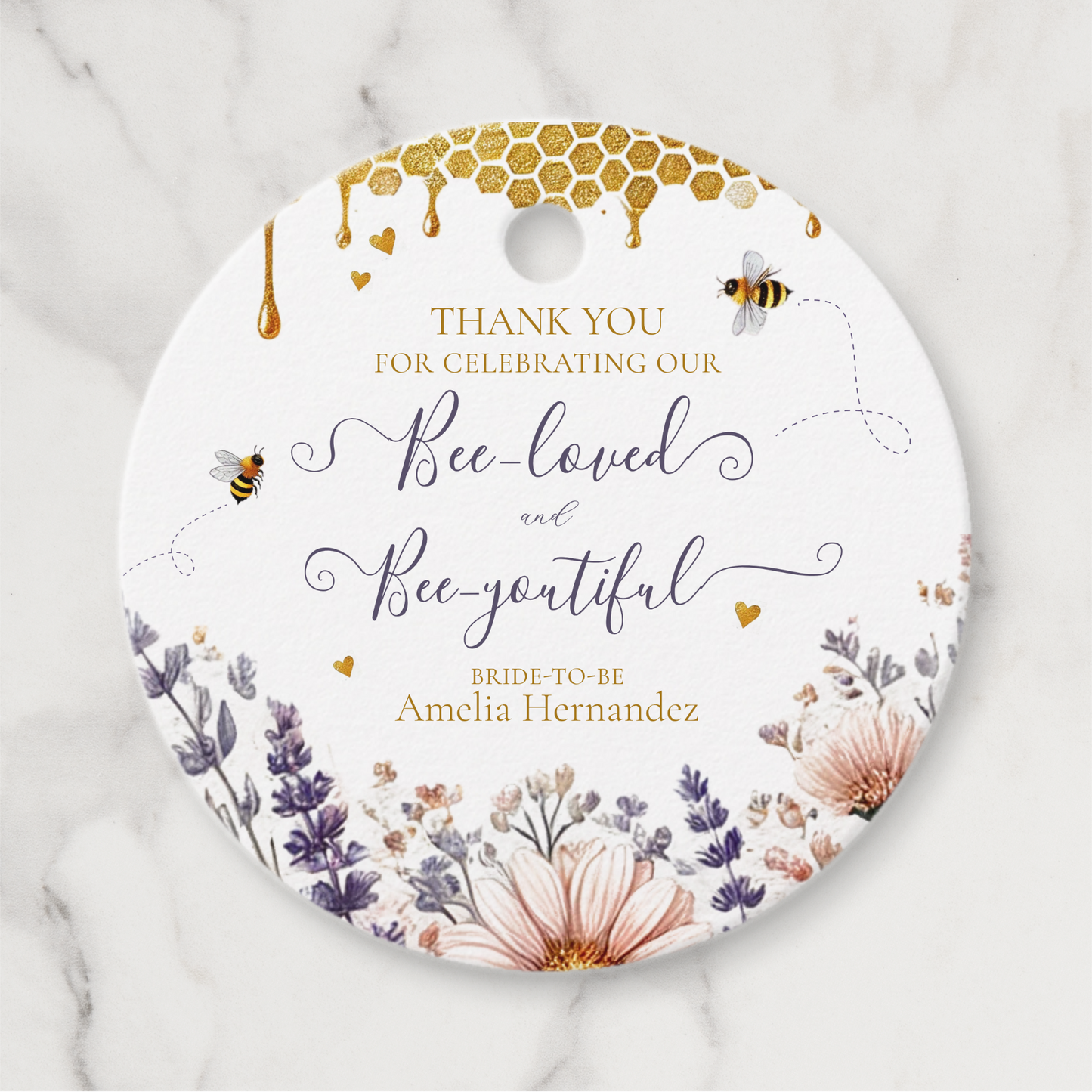 Bee-loved and Bee-youtiful Bridal Shower Favour Tags