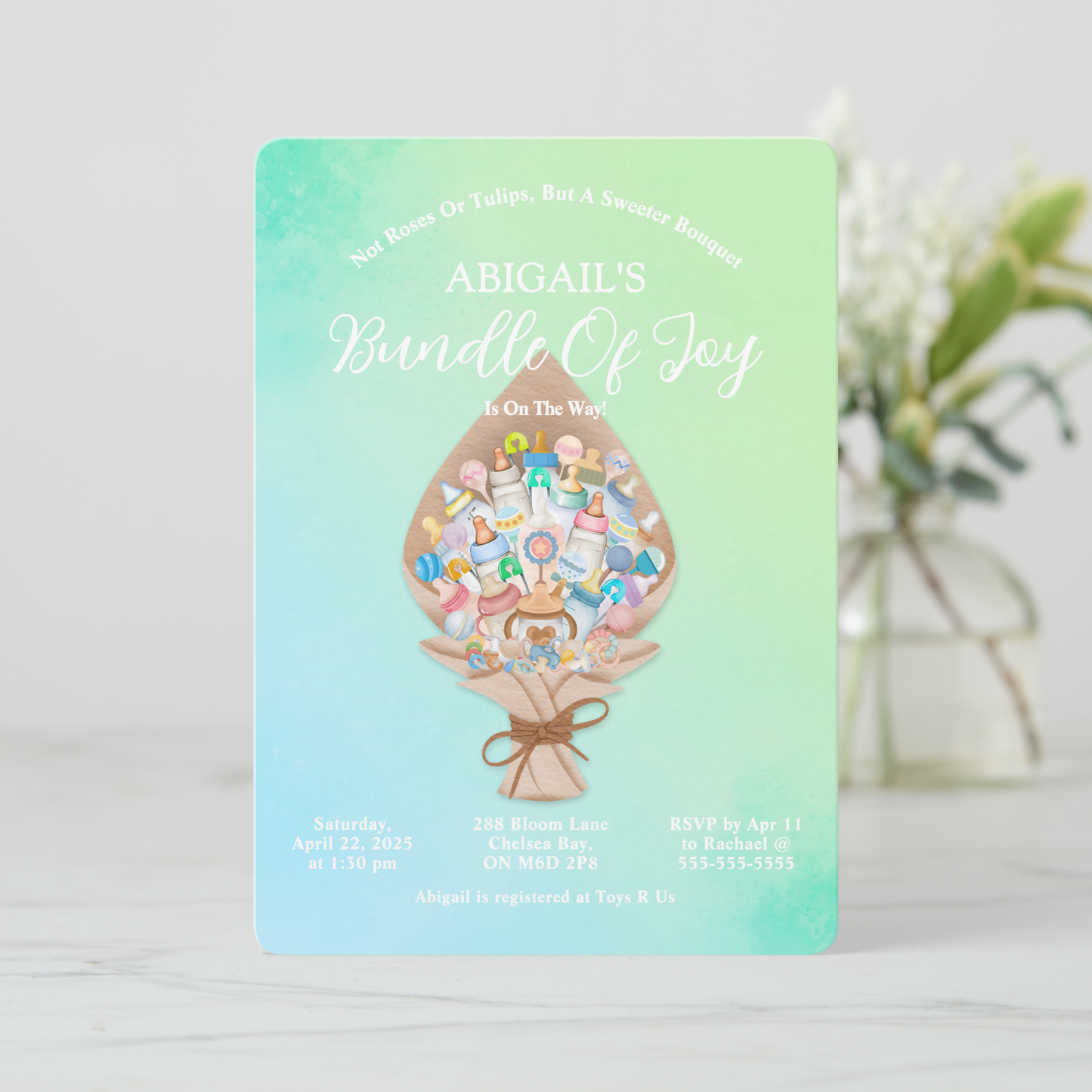 Bouquet Baby Shower Invitation