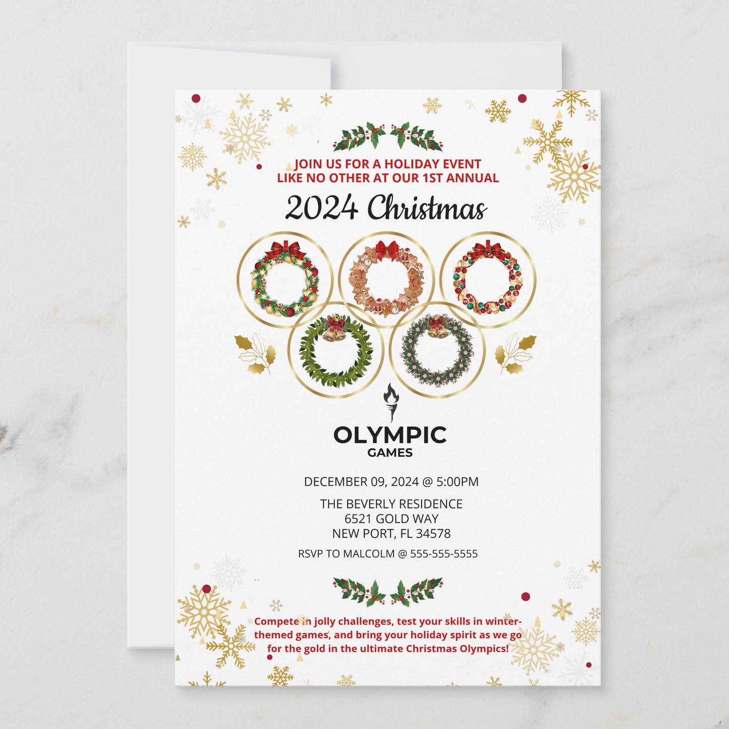 Christmas Olympic Games Invitation