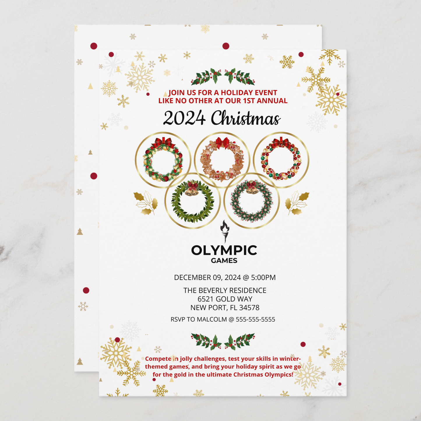 Christmas Olympic Games Invitation