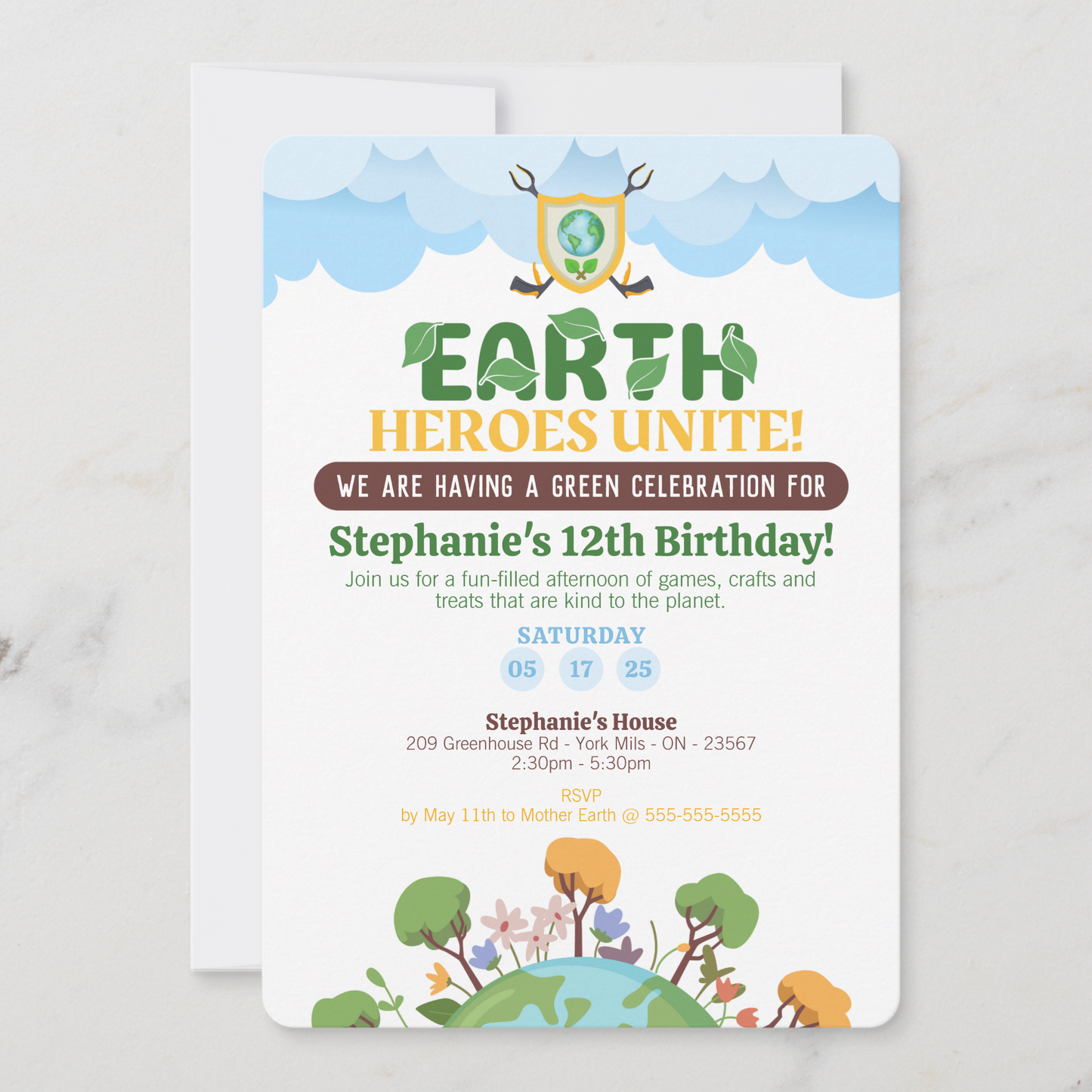 Earth Heroes Unite Birthday Invitation