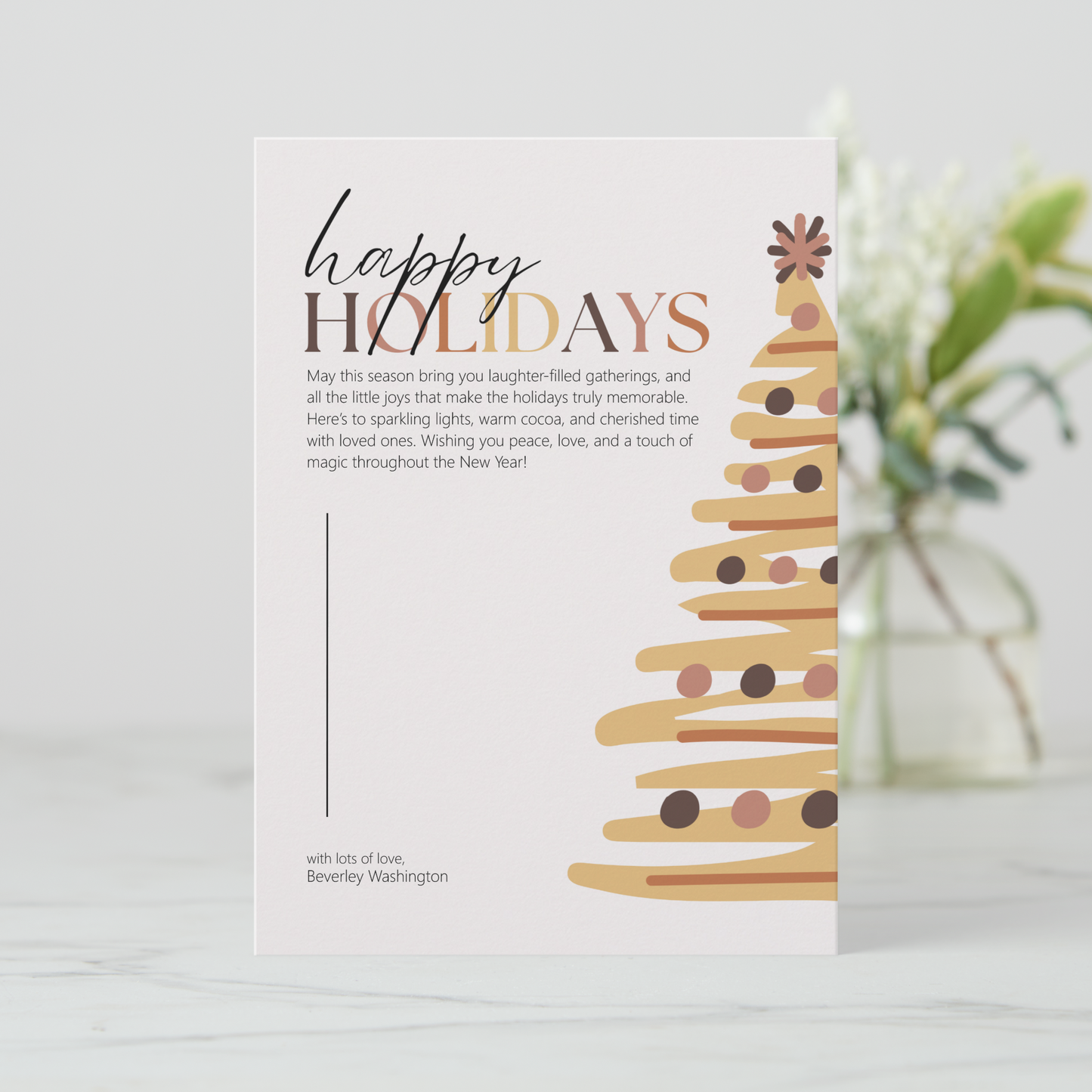 Happy Holidays Contemporary Christmas Card