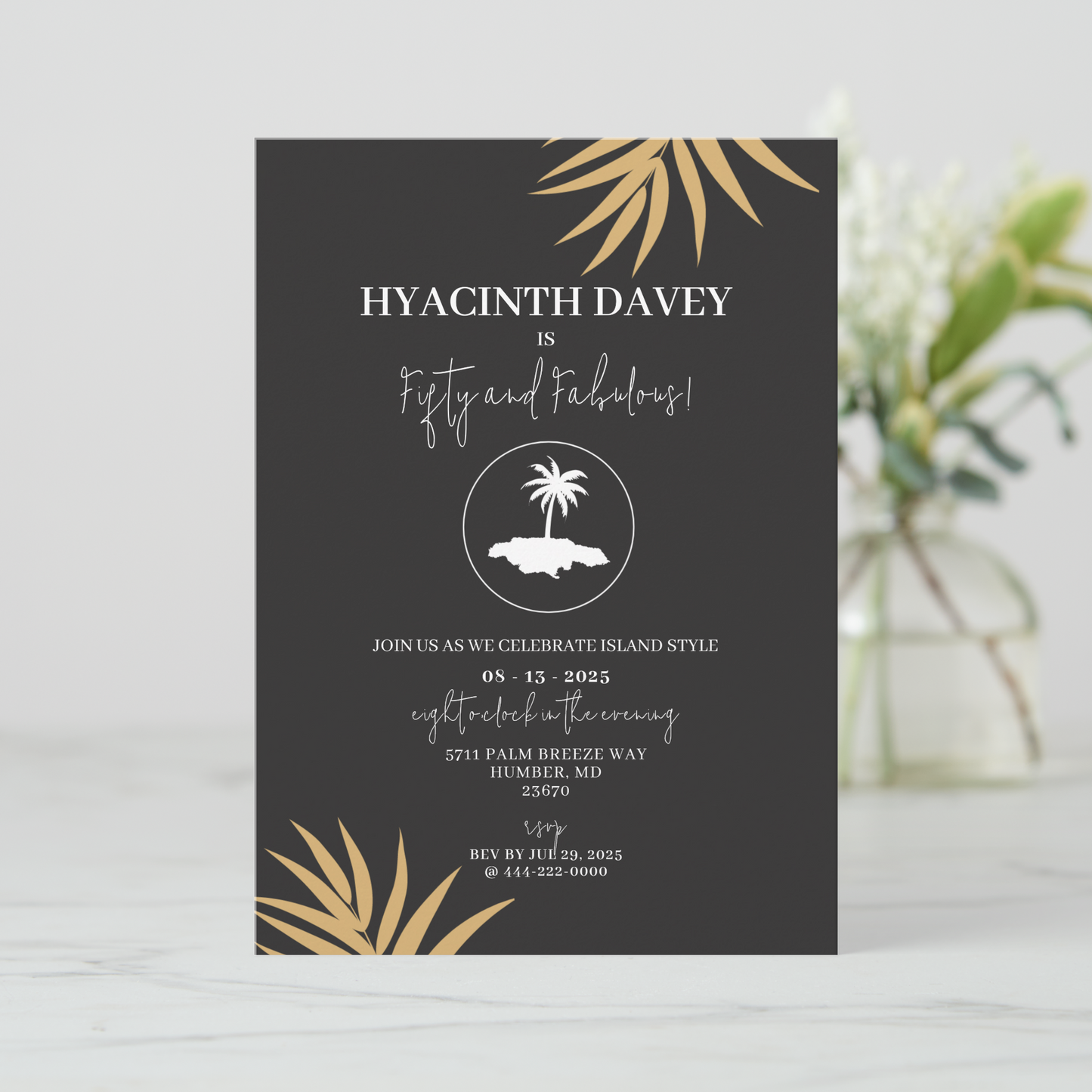 Island of Jamaica Birthday Party Invitation