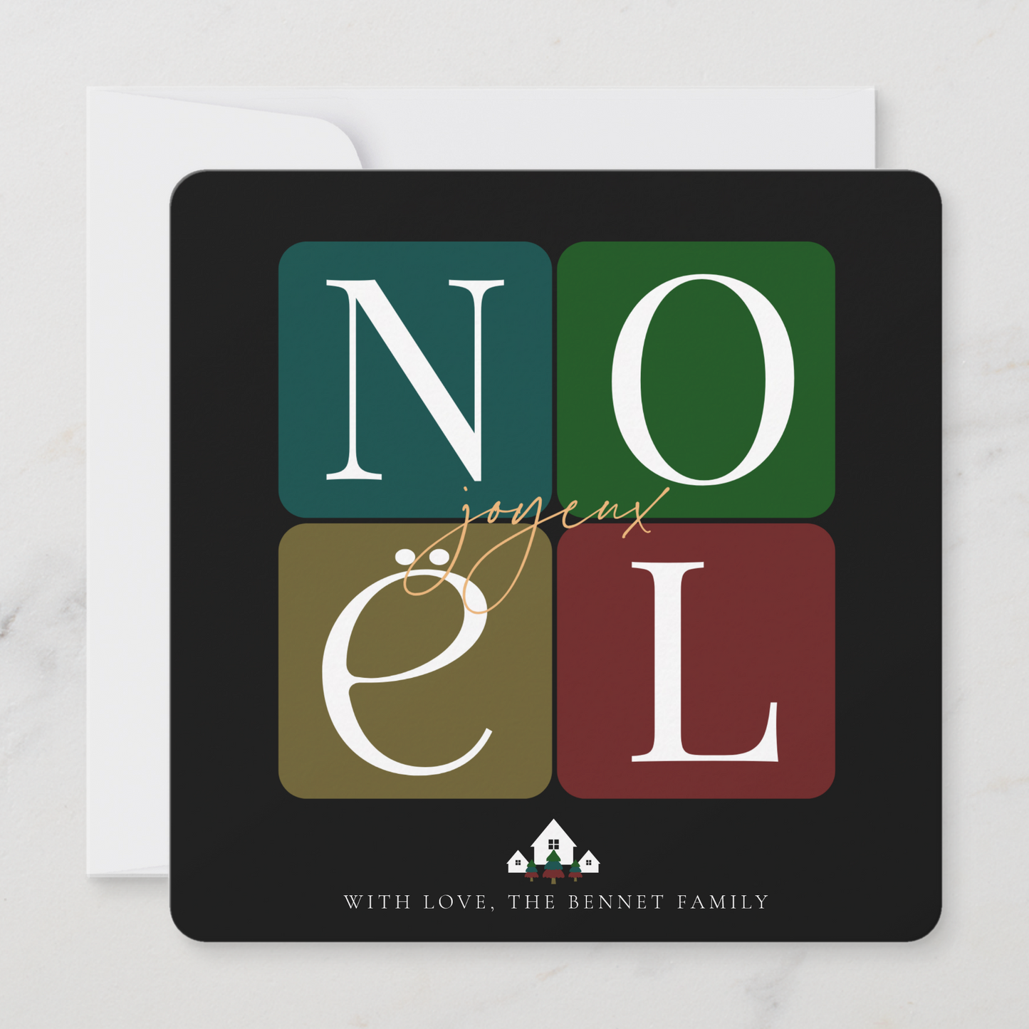 Joyeux Noel Square Christmas Card