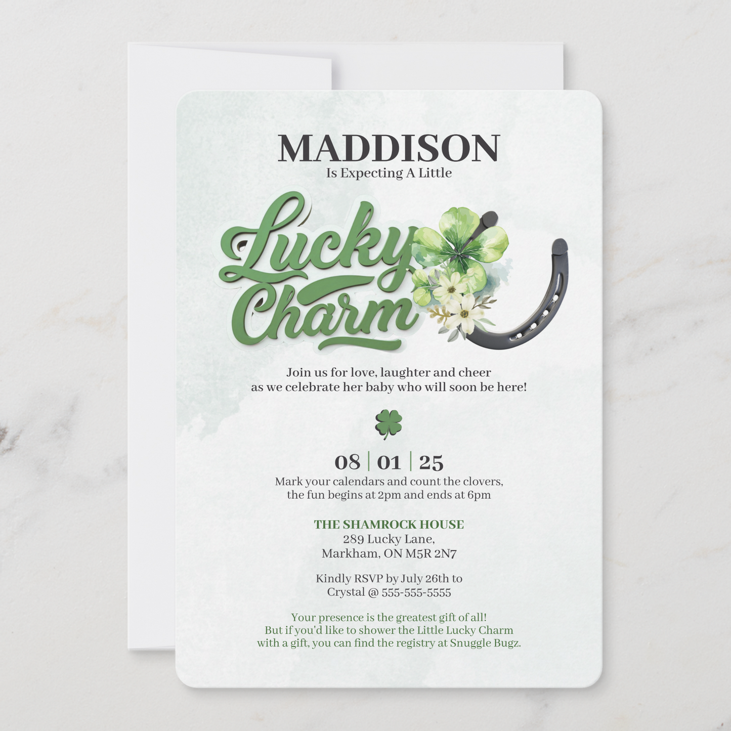 Lucky Charm Baby Shower Invitation