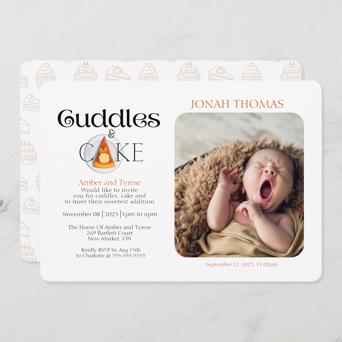 Meet The Baby: Sweet Cuddles & Cake Invitation