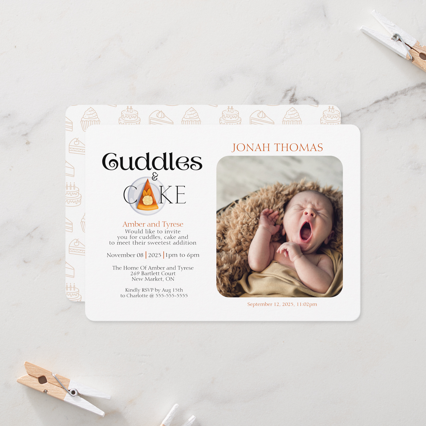 Meet The Baby: Sweet Cuddles & Cake Invitation